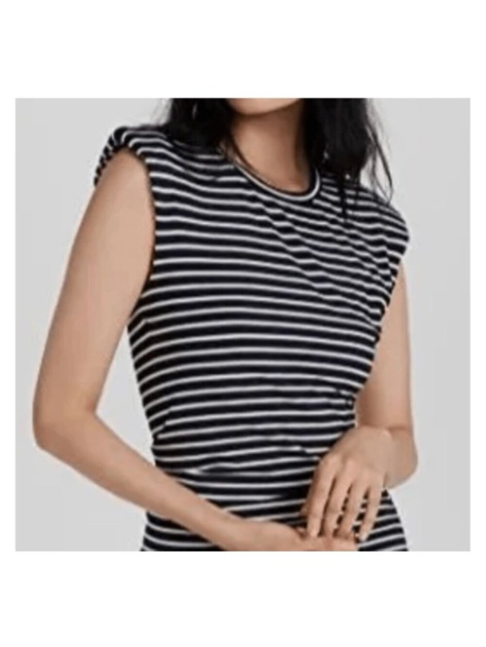 Veronica Beard Jeans Brompton Striped Dress Navy/White M